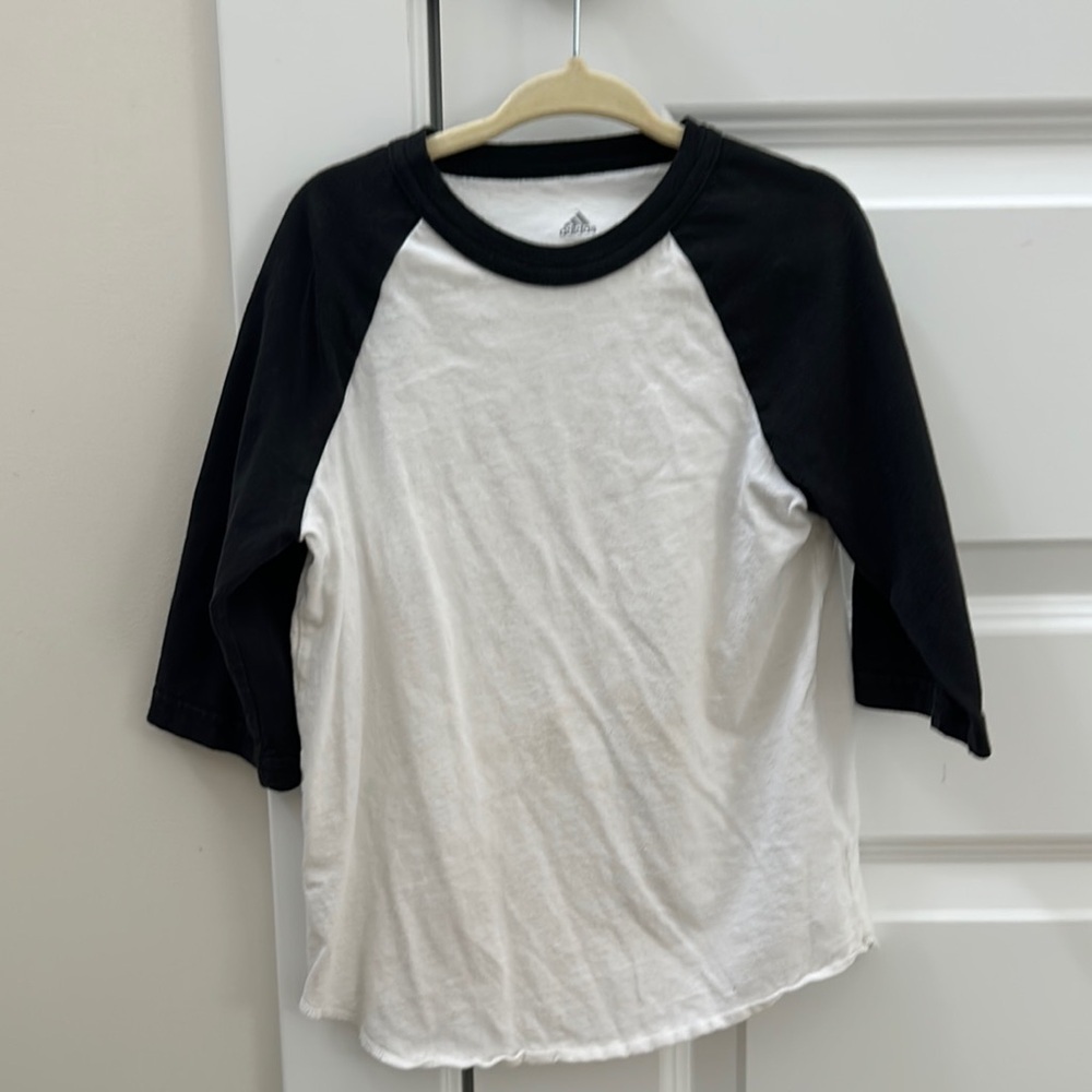Black and White baseball tee
